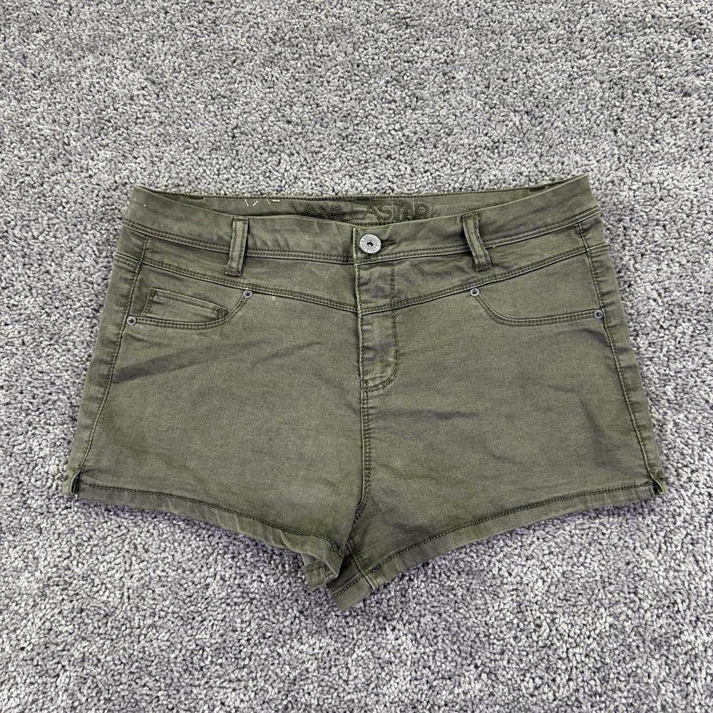 Vanilla Star Shorts Juniors 11 Green Denim Stretch Casual Summer